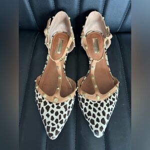 Halogen “Rock Stud” Giraffe Print Flats 9